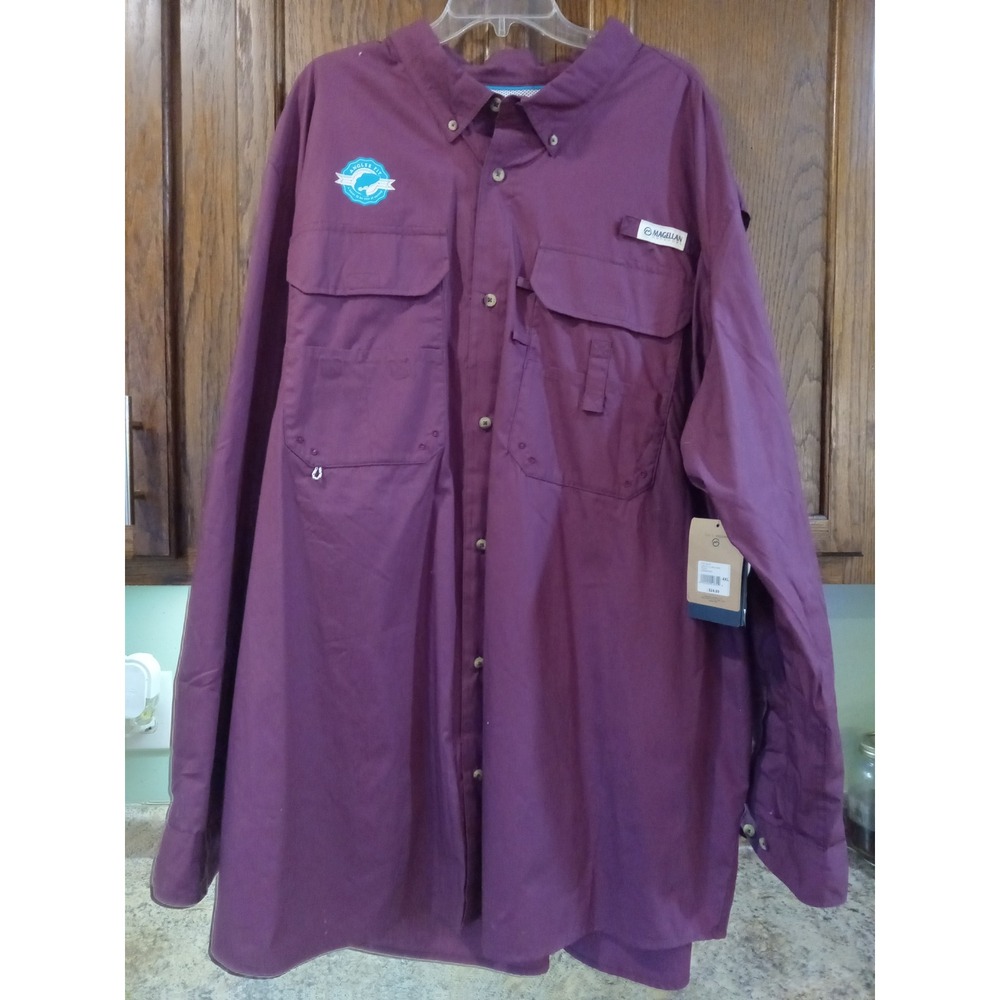 Magellan Outdoors FishGear Lake Fork Shirt Mens 4XL Purple Long Sleeve Fishing